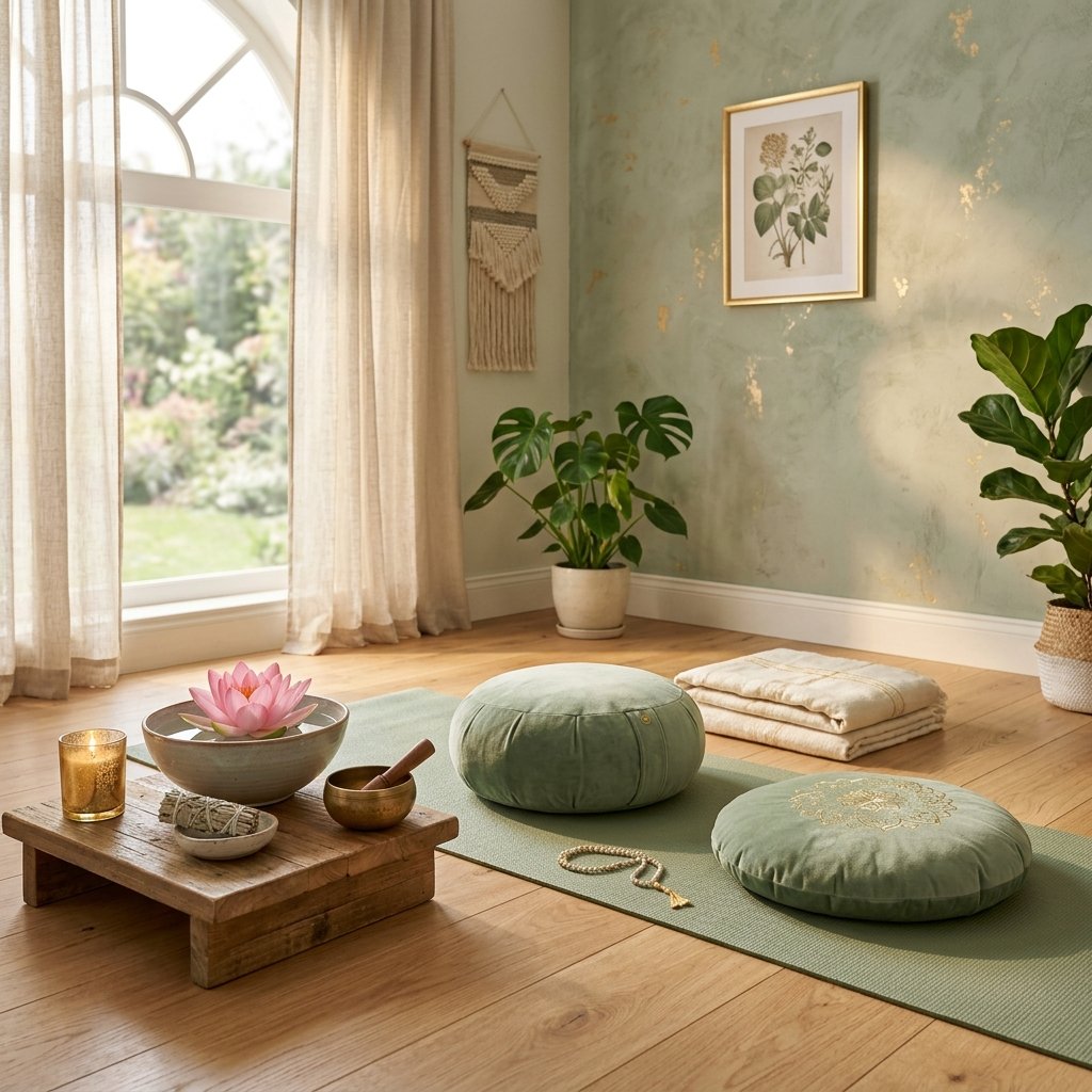 Yoga Session - Serene meditation room